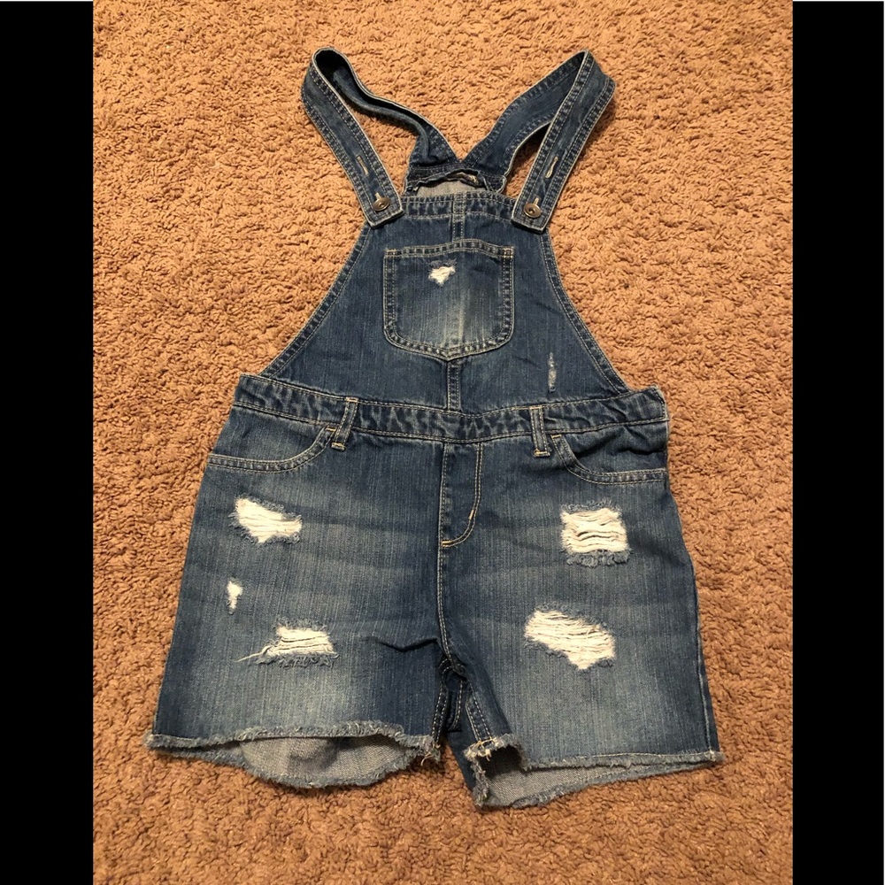 Girls Ripped Shortalls
